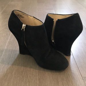 Nine West Black Wedge Ankle Booties